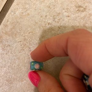 Blue and Pink Flower Charm